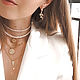 Pearl Choker Moon. Multilayer necklace made of natural pearls, Chokers, Novosibirsk,  Фото №1