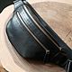 Banana Belt Leather Bag (standard). Black, Waist Bag, St. Petersburg,  Фото №1