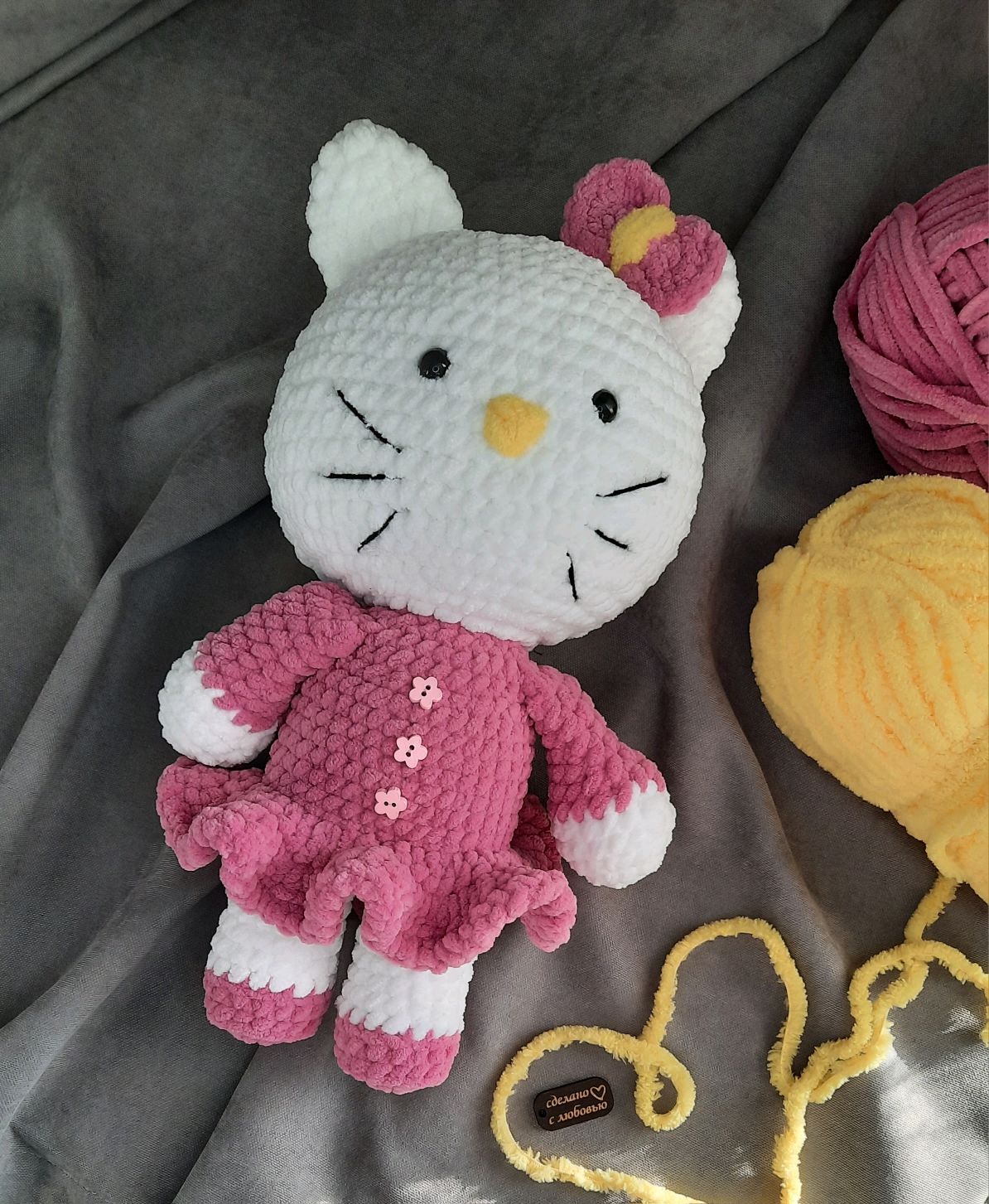 Кошечка Hello kitty, Вязаные игрушки, игрушка ручной работы в интернет ...