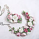 Bracelet with peonies and roses from polymer clay in the style of shabby-chic Marie. Bead bracelet. Bionika - Polymer Clay Jewelry (Bionika). My Livemaster. Фото №4
