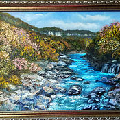 Картины и панно handmade. Livemaster - original item Mountain river. White River, oil painting. Handmade.