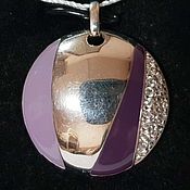 Украшения handmade. Livemaster - original item Silver pendant with enamel and cubic zirconia. Handmade.