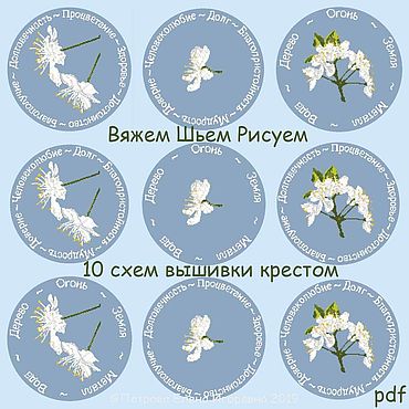 Цифровые товары ручной работы. Ярмарка Мастеров - ручная работа 10 схем вышивки крестом Сливовые цветы pdf файл. Handmade.
