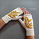  Knitted mittens with embroidery Milk ears. Mitts. Lace knitting workshop. Lidiya.. Online shopping on My Livemaster.  Фото №2