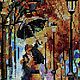 Заказать Картина Влюблённые под зонтом. Холст, выложен стразами. LOV ART | Кулоны-мандалы, картины. Ярмарка Мастеров. . Картины Фото №3