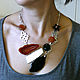 Necklace on a chain with slices of agate ' Night moth'. Necklace. Jewelry just for You (G-Korchagina). My Livemaster. Фото №5