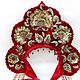 Russian fashion kokoshnik Red and gold traditional headdress. Costumes3. Beaded jewelry by Mariya Klishina. My Livemaster. Фото №5