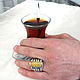 Перстень из толстого серебра ручной работы с камнем багет янтарь. Перстень. Ювелирная студия Silver Monarh. Интернет-магазин Ярмарка Мастеров.  Фото №2