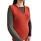 Women's Terracotta vest, merino wool, warm, sleeveless, Vests, Voronezh,  Фото №1