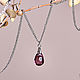 Pendant droplet of glass on a silvered chain, Necklace, Moscow,  Фото №1