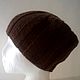 Hat knitted unisex, brown. Caps. HOBBIMANIYA. My Livemaster. Фото №5