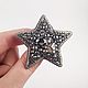Brooch silver Star, embroidered with beads and pearls, Brooches, Smolensk,  Фото №1