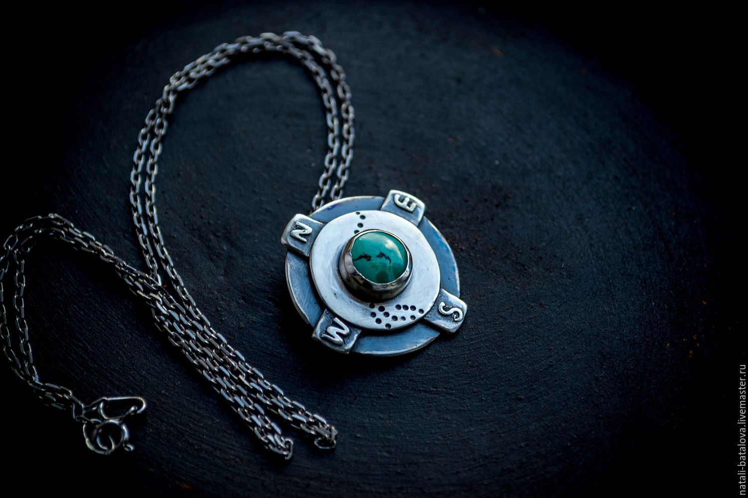 Pendant silver 'the North wind': silver, turquoise, Pendants, St. Petersburg,  Фото №1