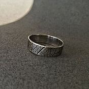 Украшения handmade. Livemaster - original item Silver ring with leaf texture. Handmade.