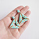 Order Mint Triangular Earrings. Handmade by Svetlana Sin. Livemaster. . Earrings Фото №3