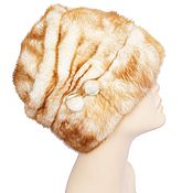 Аксессуары handmade. Livemaster - original item Cap made of natural mink fur sand color. Handmade.