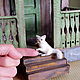 White Cat Miniature Dollhouse Toy. Miniature figurines. AnzhWoolToy (AnzhelikaK). Online shopping on My Livemaster.  Фото №2