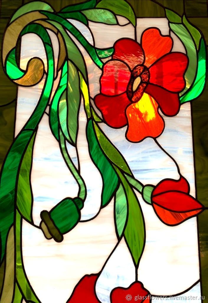 Stained Glass Tiffany. Maki. the stained glass on the window. Stained glass, Stained glass, St. Petersburg,  Фото №1