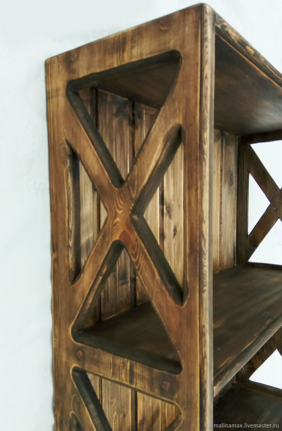 Полка-стеллаж с перекрестьями в стиле кантри – купить на Ярмарке ...