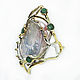 925 sterling silver ring with large baroque pearls and Brazilian emeralds. Rings. Silverjewels. My Livemaster. Фото №4