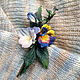 Brooch made of pansies leather ' Mood'. Brooches. natalya-4 (natalya-4). My Livemaster. Фото №6
