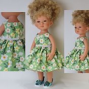 Куклы и игрушки handmade. Livemaster - original item The dress for the doll is green with a flower. Handmade.