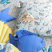Для дома и интерьера handmade. Livemaster - original item NAUTICAL-STYLE decorative pillows in a baby cot. Handmade.
