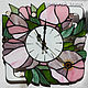 Витражные часы"Розовая нежность", Часы классические, Омск,  Фото №1