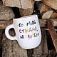A tall ceramic mug with the inscription It's embarrassing but fun with me. Mugs and cups. DASHA LEPIT | Ceramic tableware (dashalepit). Online shopping on My Livemaster.  Фото №2