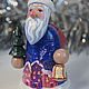 Santa Claus and snow maiden: Santa Claus. Wooden figure, Ded Moroz and Snegurochka, Tyumen,  Фото №1