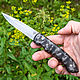 Folding automatic knife NS-5 Damascus. Knives. zlathunter. My Livemaster. Фото №6