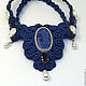 Soutache necklace with dumortierite ' Midnight'. Necklace. Soutazhe tale. Online shopping on My Livemaster.  Фото №2