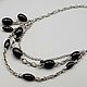 Silver necklace with black onyx