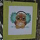 Embroidered painting 'Owl in headphones'. Pictures. DominikaSamara. My Livemaster. Фото №5