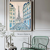 Картины и панно handmade. Livemaster - original item Oil painting with Paris. Painting of the Eiffel Tower in Paris... Handmade.