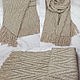 Scarf Chic Knitted Unisex Textured Geometry Beige. Scarves. Space Cat Knitting. My Livemaster. Фото №4