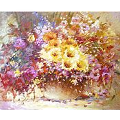 Картина Полевые цветы в вазе, 40 х 50см