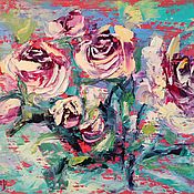 Картины и панно handmade. Livemaster - original item Oil painting with roses 