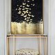 Картины маслом в интерьер Золотые бабочки Золотая картина ручная работ
