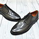 Derby with brogation, made of genuine leather, black color!. Derby. SHOES&BAGS. Online shopping on My Livemaster.  Фото №2