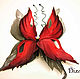 Order Brooch-barrette butterfly 'Flame'. FABRIC FLOWERS. Silk flowers. Dizani. Livemaster. . Flowers Фото №3