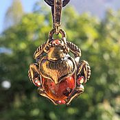Украшения handmade. Livemaster - original item Scarab beetle pendant decoration with amber gift for girl boyfriend. Handmade.