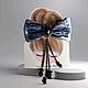 Бабочка-галстук серая атласная с подвеской, Бабочки, Новочеркасск,  Фото №1