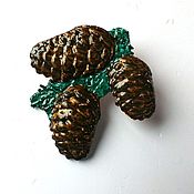 Украшения handmade. Livemaster - original item Pin brooch: ceramic brooch fir branches and cones. Handmade.