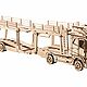 Деревянный конструктор Грузовик Volvo FH с автовозом, Техника и роботы, Санкт-Петербург,  Фото №1