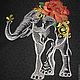 Design for machine embroidery. Happy elephant. Embroidery tools. Nata-xa_1. My Livemaster. Фото №5