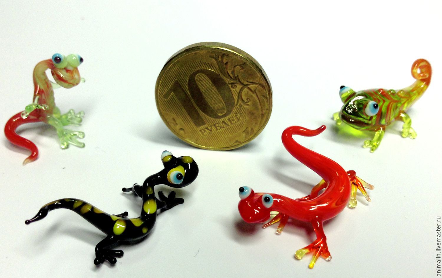 Glass micro figurine lizard Aranda, Dieri, Alorica and Binbing, Figurines, Moscow,  Фото №1