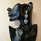 Classic long earrings with carved sodalite ' Denim'. Earrings. Jewelry just for You (G-Korchagina). My Livemaster. Фото №5
