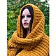 Заказать Большой вязаный шарф горчичного цвета. Hat&Scarf (вязаные аксессуары). Ярмарка Мастеров. . Шарфы Фото №3