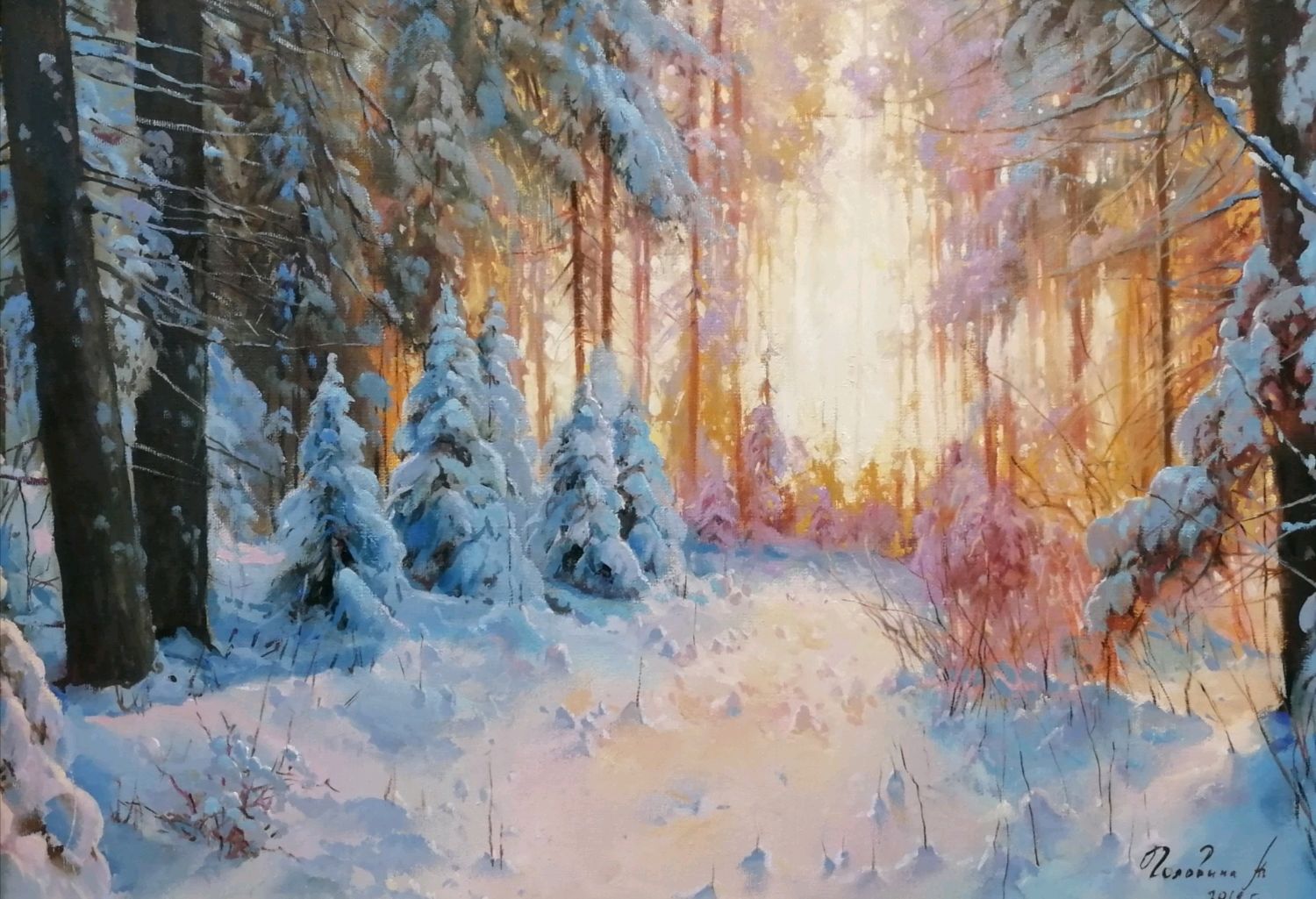 Живопись зимний пейзаж Наталья Головина